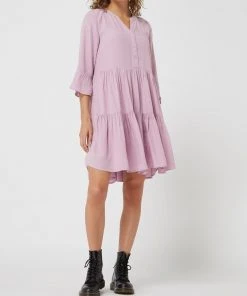 Tom Tailor Denim Kleid Im Stufen-Look - Purple