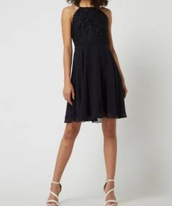 Jake*s Cocktail Cocktailkleid Aus Spitze Und Chiffon - Marineblau Meliert