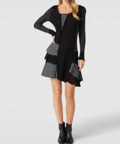 Vera Wang Shop 36 Apricot Minikleid In Strick-Optik - Dunkelgrau