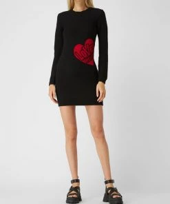 Love Moschino Kleid Aus Wollmischung - Schwarz