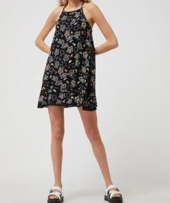 Superdry Kleid Aus Viskose - Schwarz