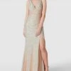Mascara Abendkleid Mit Pailletten - Metallic Beige