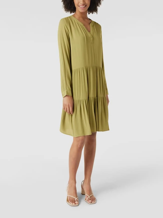 Tom Tailor Langärmeliges Minikleid Aus Viskose - Olivgrün 1 Tom Tailor Langärmeliges Minikleid Aus Viskose - Olivgrün
