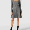 HUGO Minikleid Mit Hahnentrittmuster Modell 'NESSILA' - Mittelgrau
