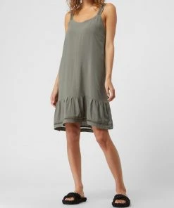 Pinklabel Kleid Mit Lochspitze - Khaki