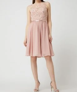 Luxuar Cocktailkleid Aus Spitze Und Chiffon - Altrosa