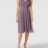 TROYDEN COLLECTION Cocktailkleid Mit Glitzer-Effekt - Mauve