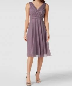 TROYDEN COLLECTION Cocktailkleid Mit Glitzer-Effekt - Mauve