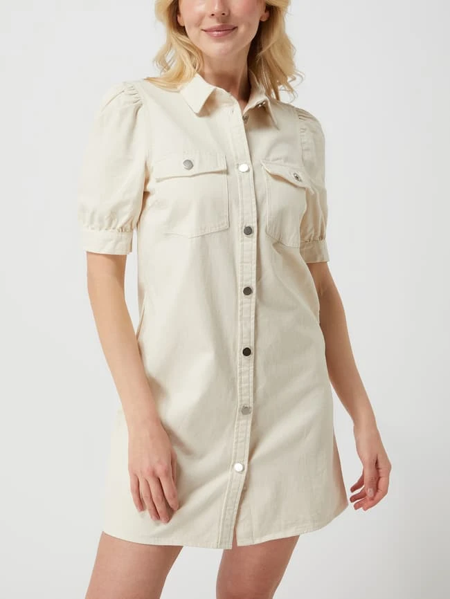 Vila Jeanskleid Mit Puffärmeln Modell 'Lexi Gandi' - Ecru 4 Vila Jeanskleid Mit Puffärmeln Modell 'Lexi Gandi' - Ecru – Bild 4