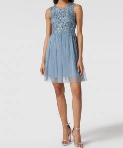 LACE & BEADS Cocktailkleid Mit Pailletten - Bleu