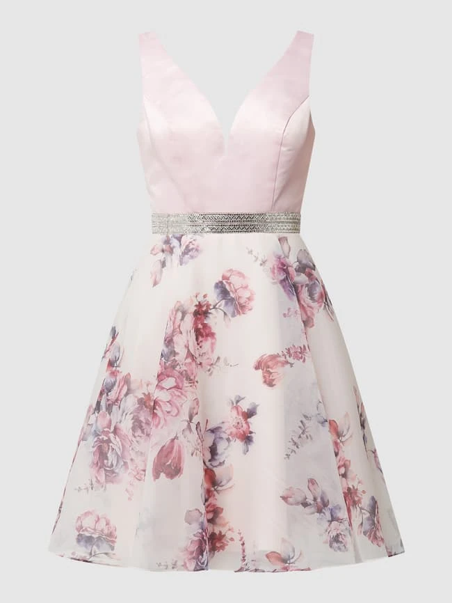 Luxuar Cocktailkleid Aus Satin Und Organza - Rosé 2 Luxuar Cocktailkleid Aus Satin Und Organza - Rosé – Bild 2