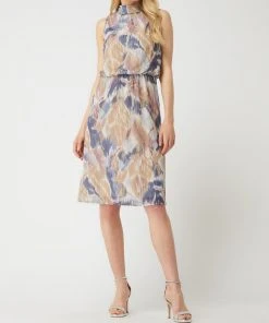 Comma Kleid Aus Chiffon - Senfgelb