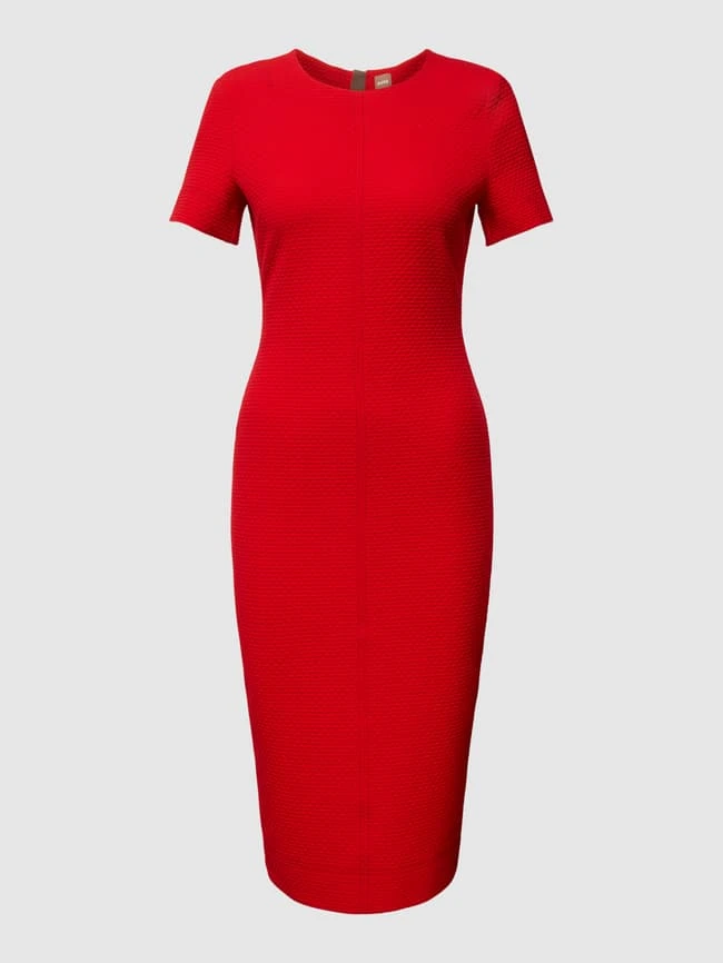 BOSS Knielanges Kleid Mit Strukturmuster Modell 'Dixetta' - Hellrot 2 BOSS Knielanges Kleid Mit Strukturmuster Modell 'Dixetta' - Hellrot – Bild 2