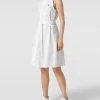 Polo Ralph Lauren Knielanges Hemblusenkleid Mit Logo-Stitching - Weiß