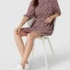 CATWALK JUNKIE Knielanges Kleid Mit Floralem Allover-Muster Modell 'Dawn' - Bordeaux Rot