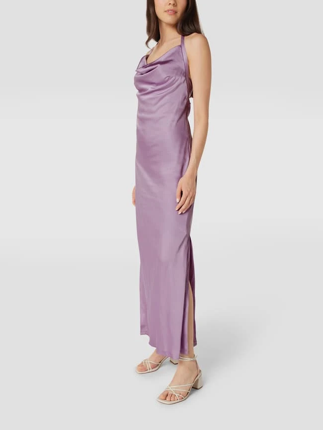 Paradi Abendkleid Mit Wasserfall-Ausschnitt - Flieder 1 Paradi Abendkleid Mit Wasserfall-Ausschnitt - Flieder