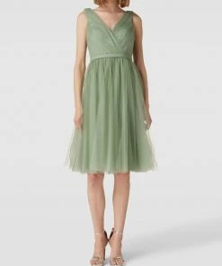 TROYDEN COLLECTION Cocktailkleid Mit V-Ausschnitt - Mint