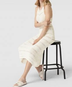 Mango Maxikleid Mit Lochmuster - Offwhite