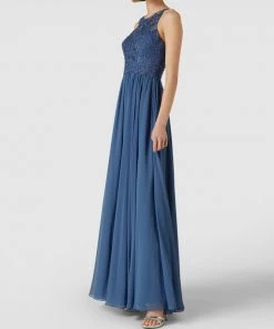 Vera Wang Shop 38 Laona Abendkleid Mit Zierbesatz - Bleu
