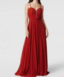 TROYDEN COLLECTION Abendkleid Mit Plisseefalten - Rostrot