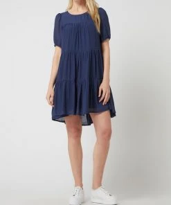 Apricot Kleid Im Stufen-Look - Marineblau